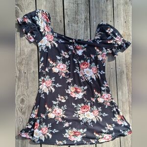Vibe Black Floral Blouse